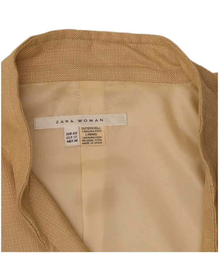 Jaqueta blazer feminina ZARA EU 44 XL bege rayon