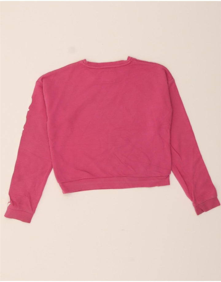 GUESS Girls Graphic Crop Sweatshirt Jumper 11-12 Years Pink Cotton Vintage Guess and Second-Hand Guess from Messina Hembry 