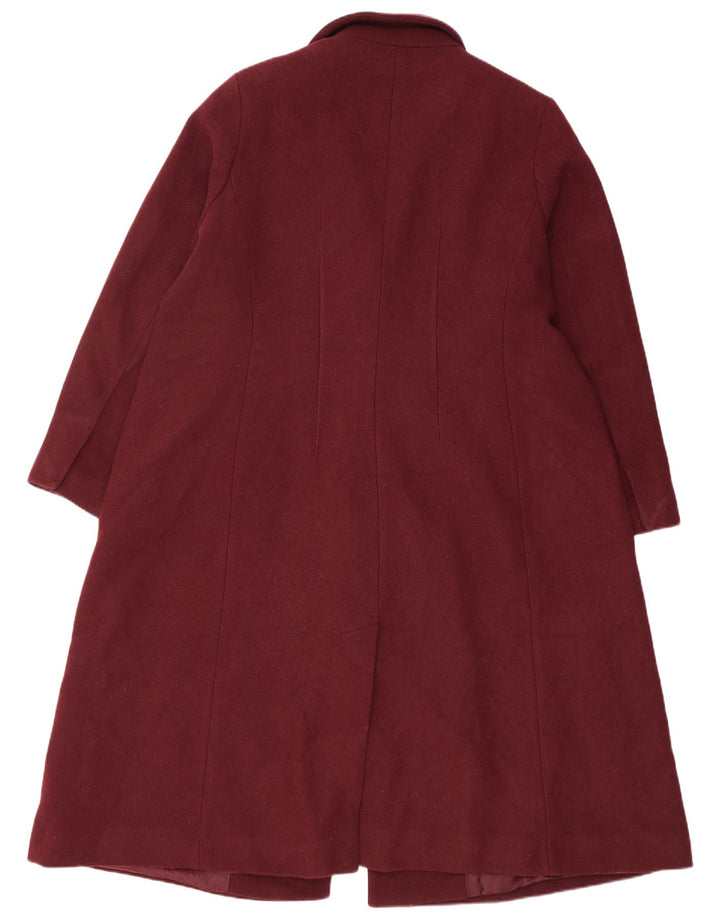 Casaco feminino Marks & Spencer com peito duplo UK 20 2XL poliéster Borgonha