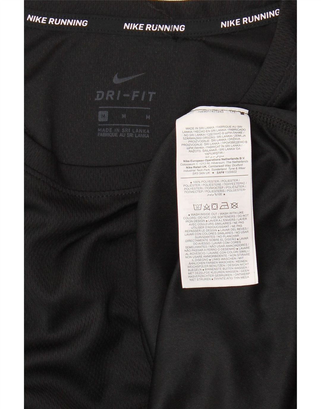 Camiseta feminina NIKE Dri Fit UK 14 médio preto poliéster