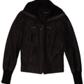 Jaqueta de couro feminina Tally Weil Reino Unido 6 XS couro preto