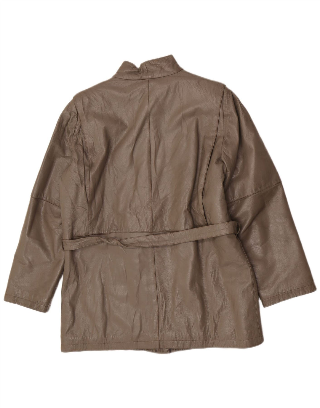 Jaqueta feminina vintage de ajuste regular IT 46 grande couro cinza clássico