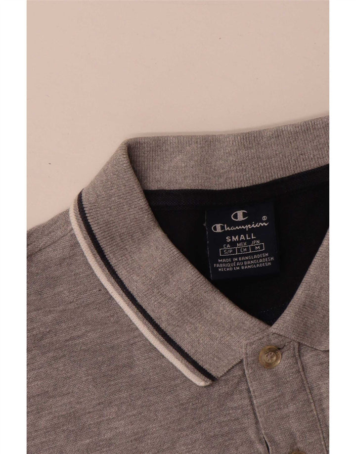 Camisa polo masculina Champion pequena cinza