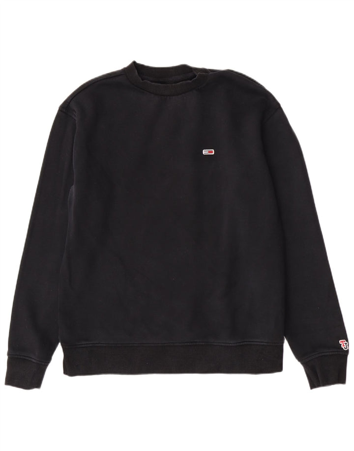 Tommy Hilfiger moletom feminino regular fit jumper médio algodão preto