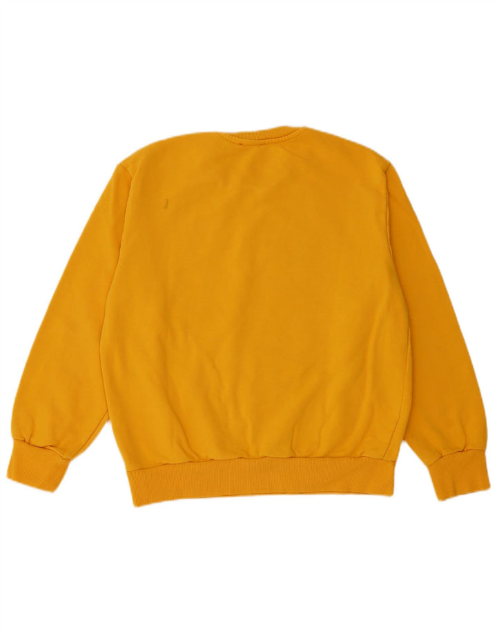 Diesel feminino gráfico moletom jumper UK 14 médio algodão amarelo