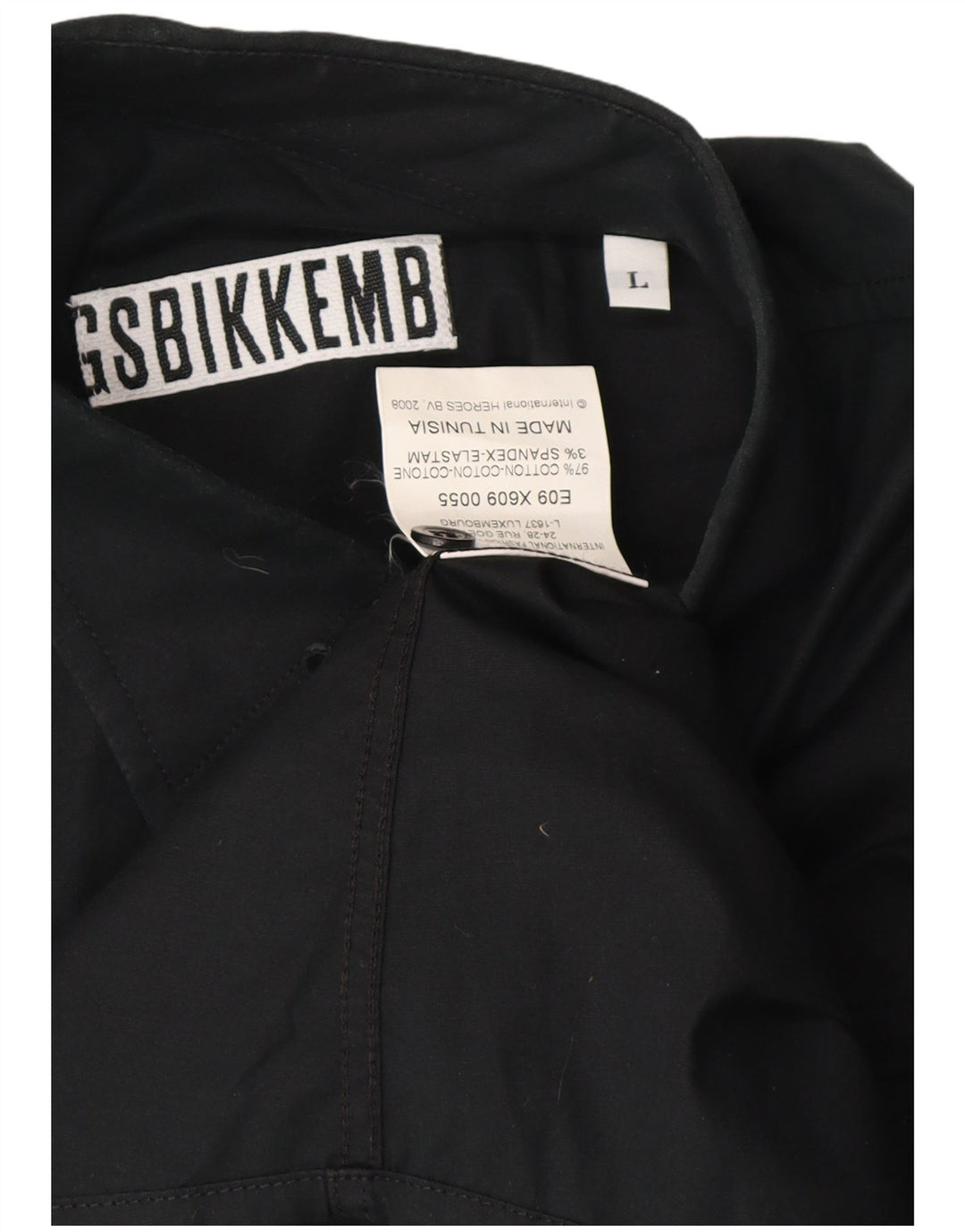 Camisa gráfica masculina BIKKEMBERGS grande algodão preto