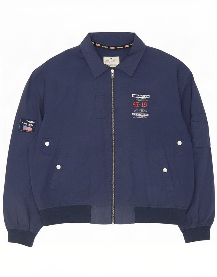 Jaqueta Wrangler Masculina Graphic Bomber UK 40 Grande Poliéster Azul Marinho