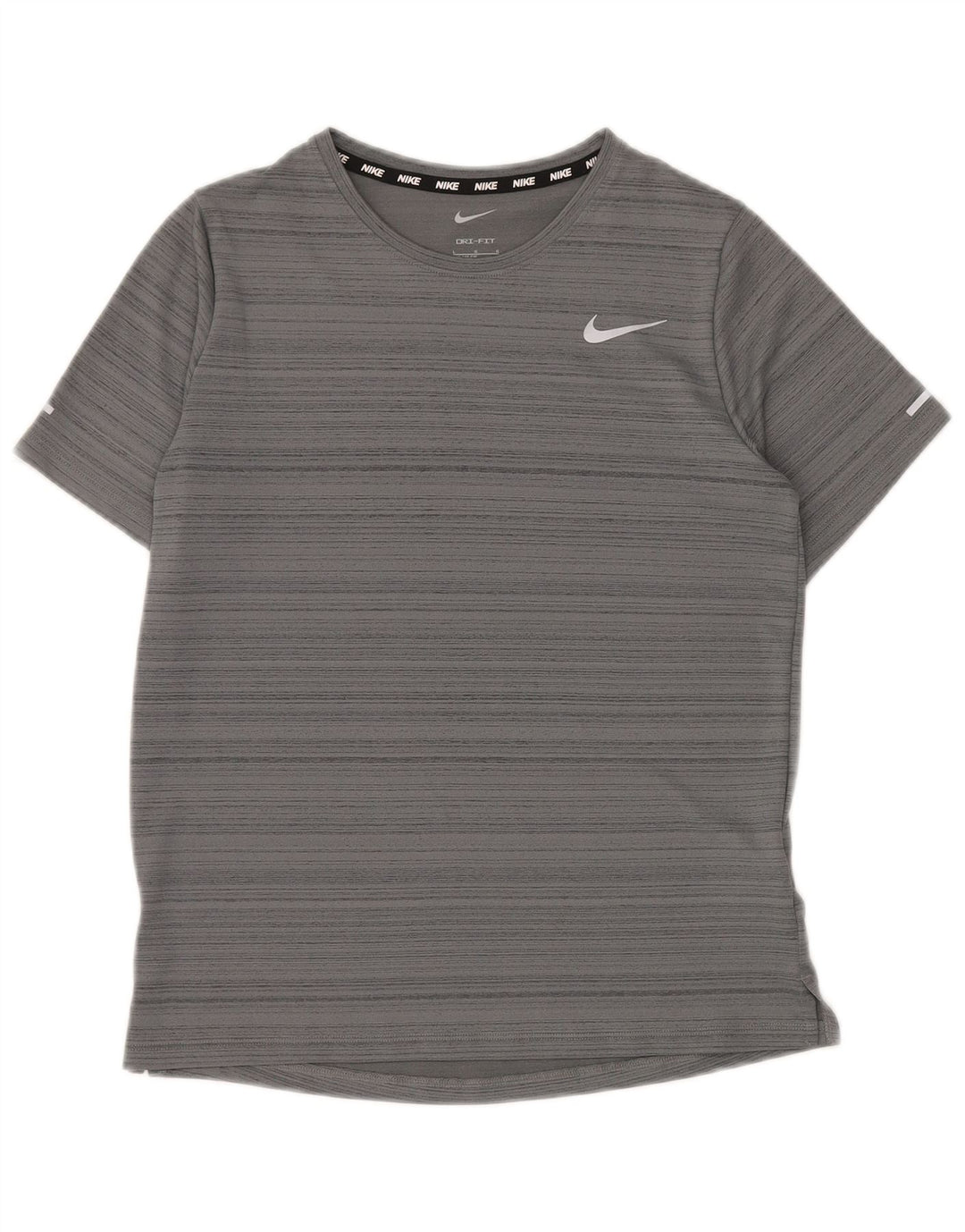 Camiseta NIKE Boys Dri Fit Top 12-13 Anos Grande Cinza Listrado Poliéster