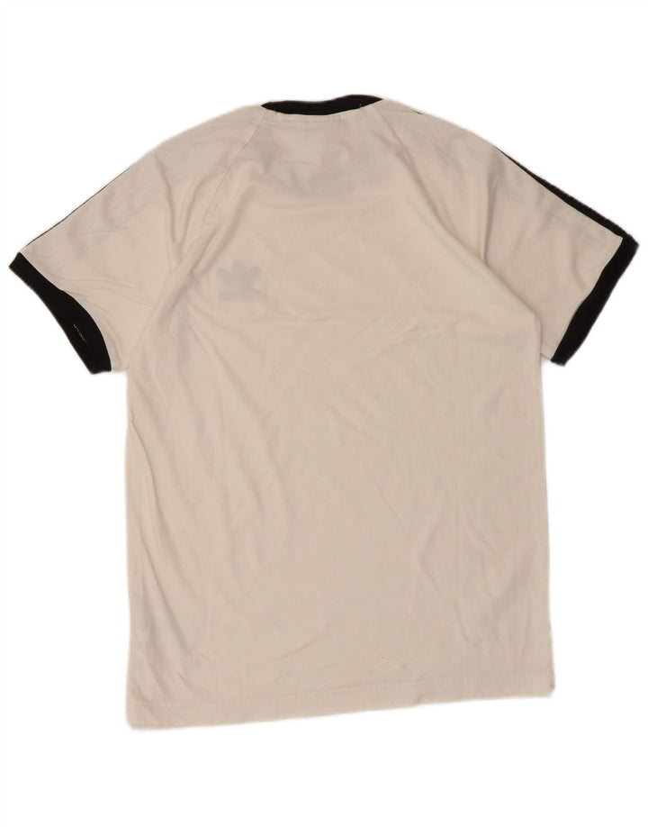 Adidas Mens T-Shirt Top Pequeno Algodão Branco