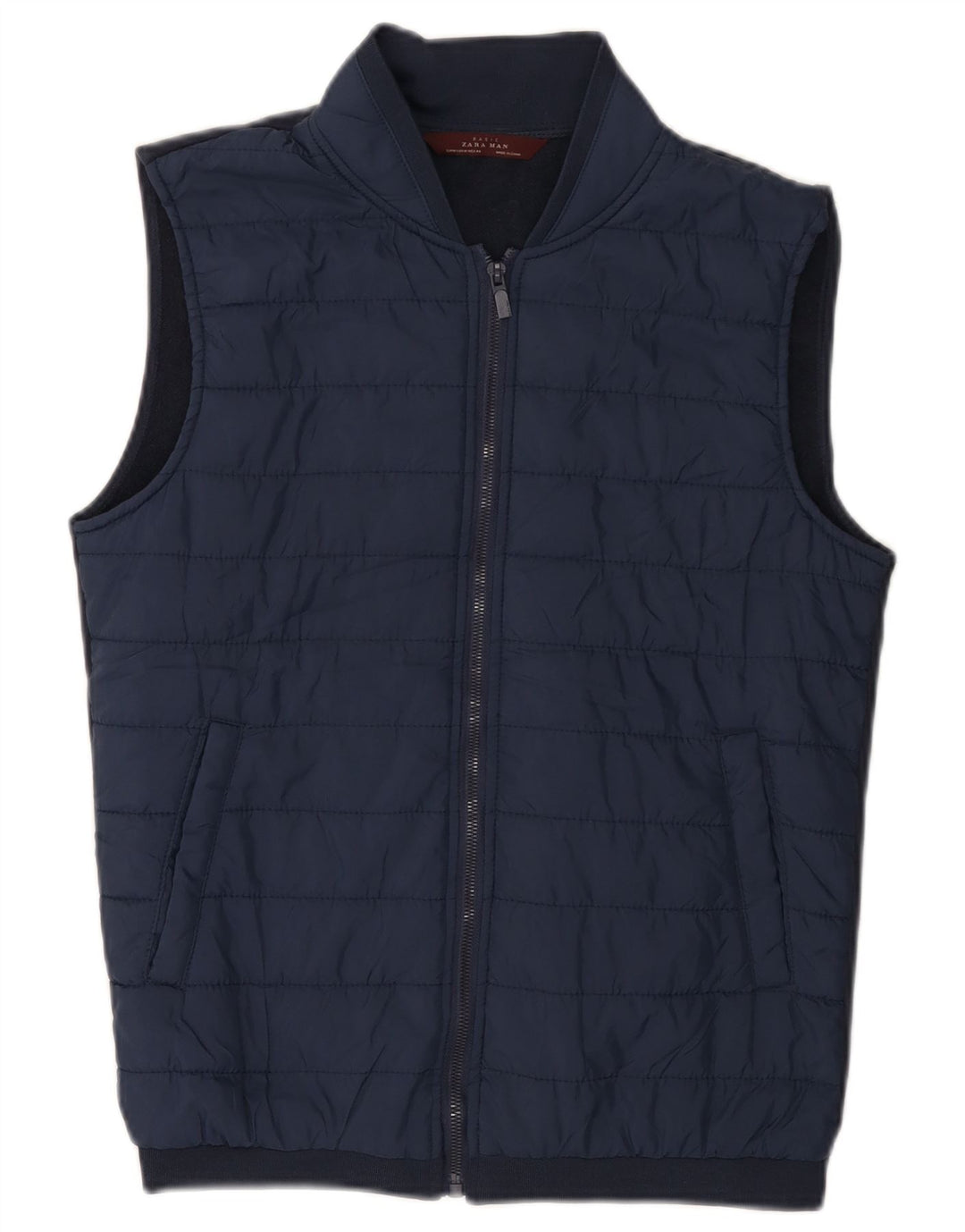 Colete acolchoado masculino ZARA UK 38 médio azul marinho