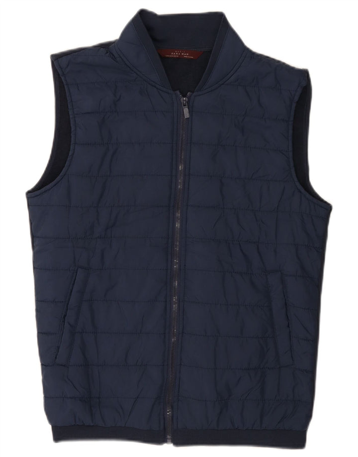 Colete acolchoado masculino ZARA UK 38 médio azul marinho