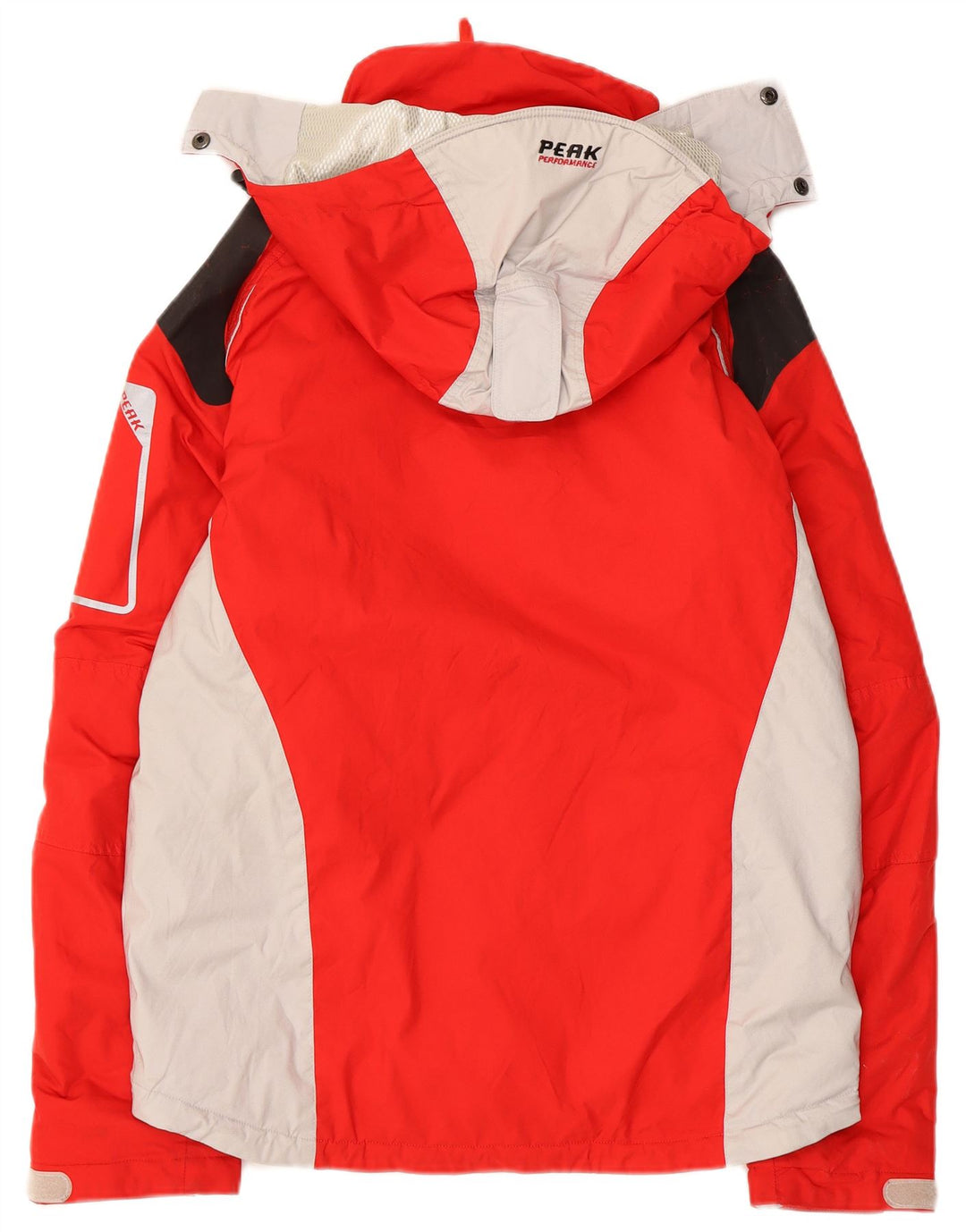 Jaqueta de esqui masculina com capuz Peak Performance UK 38 Medium Red Colourblock
