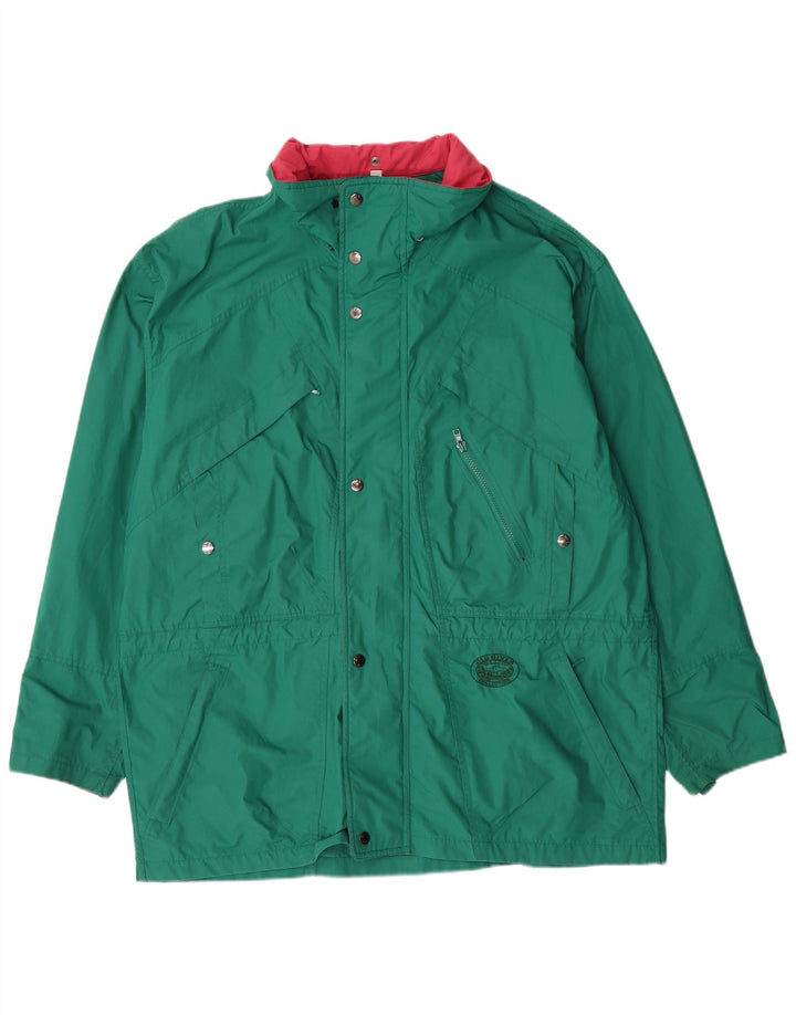 Jaqueta corta-vento masculina vintage UK 42 XL poliéster verde