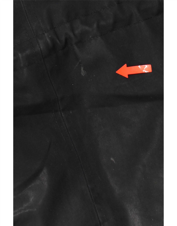 Jaqueta parka feminina com capuz Zara UK 14 poliéster preto médio
