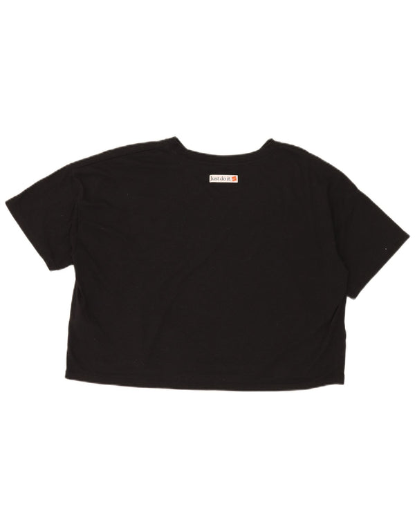 Camiseta Nike Feminina Dri Fit Crop Oversized Graphic Top UK 14 Médio Preto