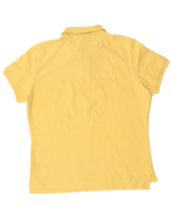 Ralph Lauren Camisa polo feminina skinny UK 18 XL algodão amarelo