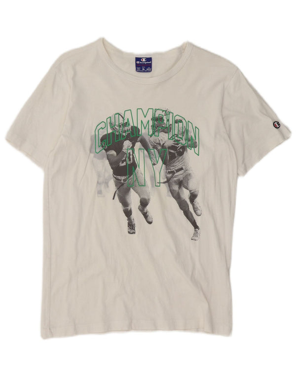 Camiseta Champion Boys Graphic Top 13-14 Anos XL Algodão Branco