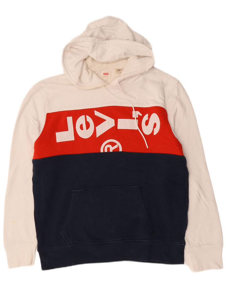 Moletom com capuz gráfico masculino Levi's grande algodão colorblock multicolorido