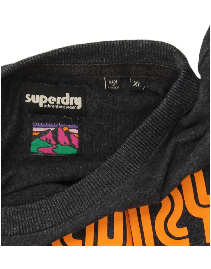 Camiseta gráfica masculina SUPERDRY Top XL cinza