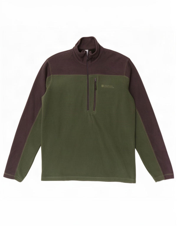 Suéter de lã masculino Mountain Warehouse com zíper e pescoço XS verde colorblock