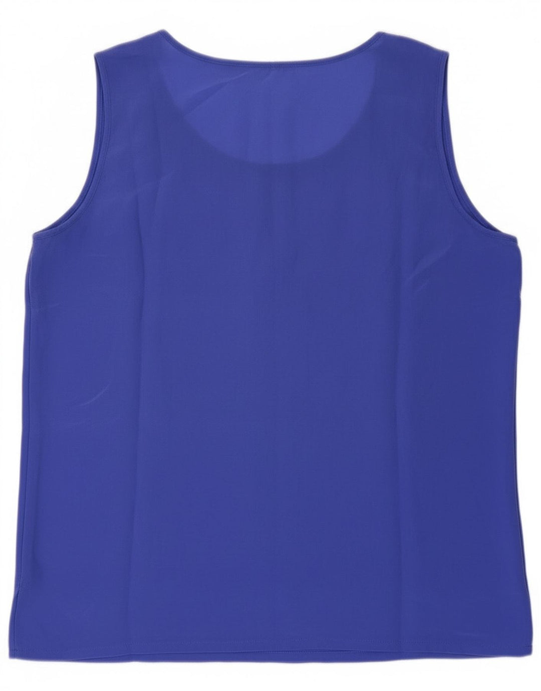 Colete transparente feminino vintage UK 8 seda azul pequena