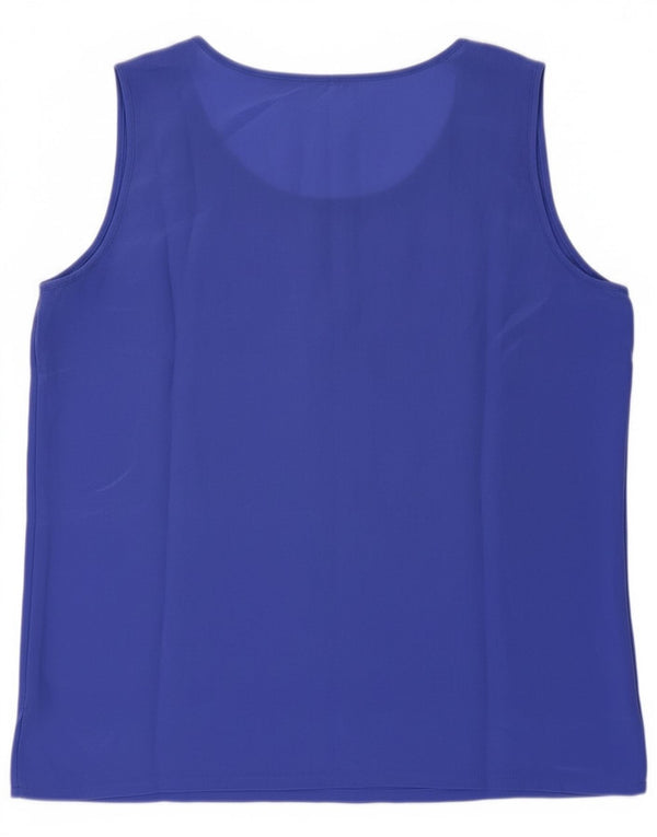 Colete transparente feminino vintage UK 8 seda azul pequena