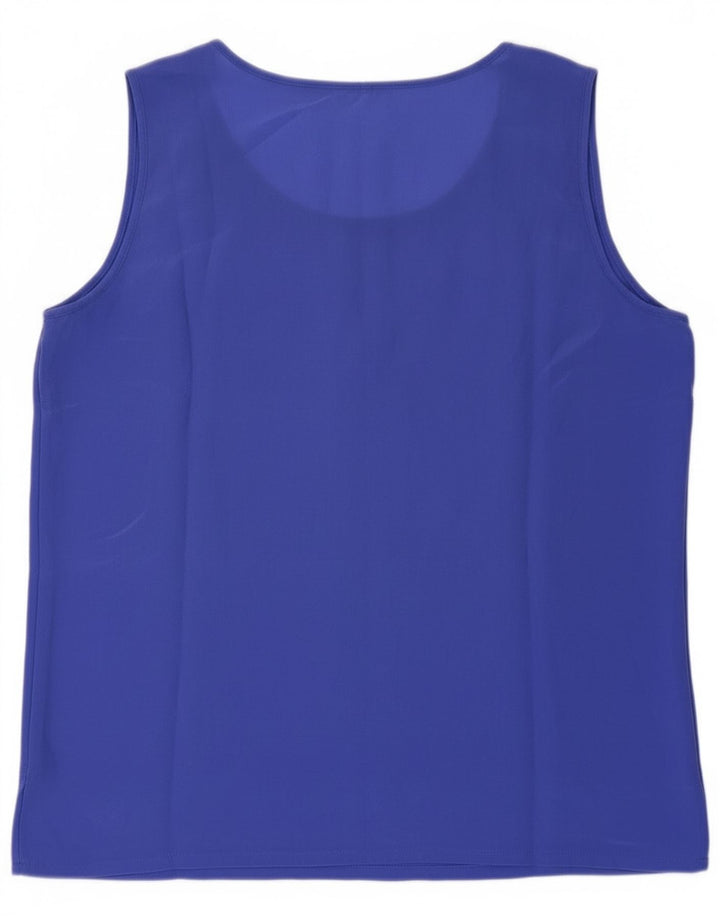 Colete transparente feminino vintage UK 8 seda azul pequena