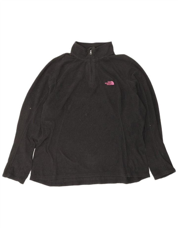 Suéter de lã feminino The North Face com zíper e gola UK 18 XL preto poliéster