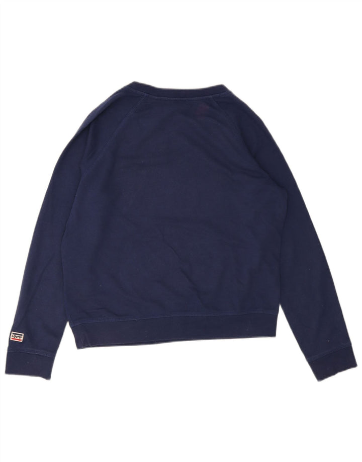 Moletom gráfico feminino Levi's Jumper UK 14 médio azul marinho algodão