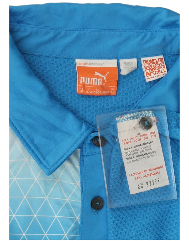 Camisa polo masculina PUMA XL azul colorblock poliéster