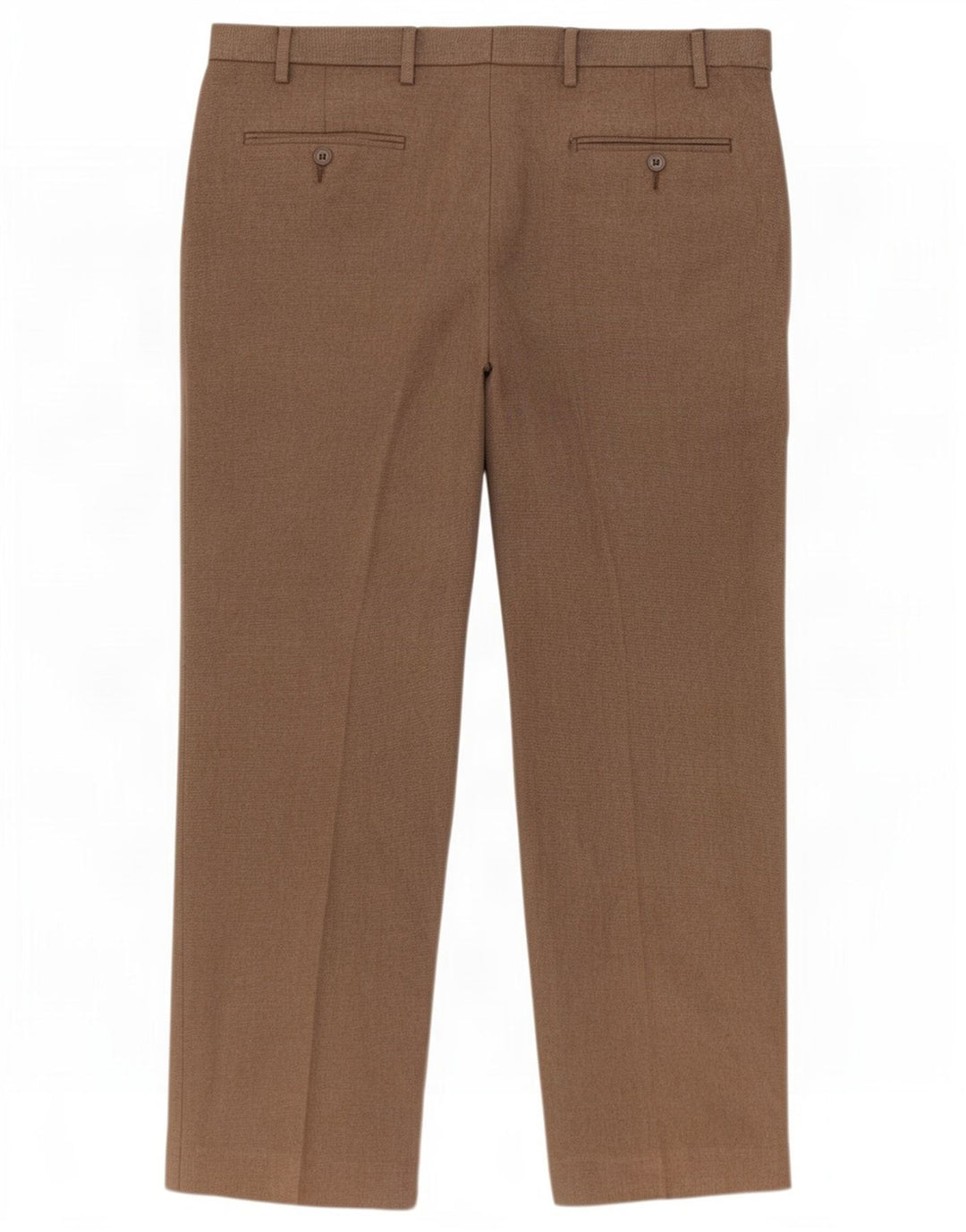 Calça masculina de terno regular Marks & Spencer W38 L29 poliéster marrom