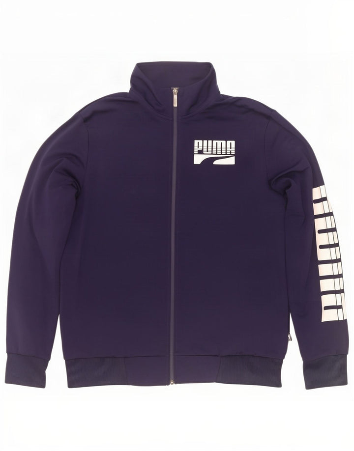 Jaqueta masculina Puma Graphic Tracksuit Top grande poliéster azul marinho