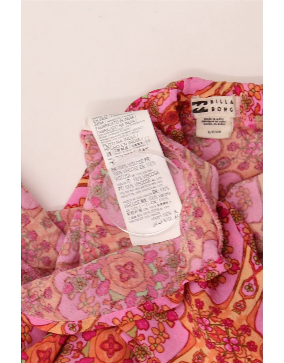 BILLABONG Saia reta feminina pequena W27 viscose floral rosa