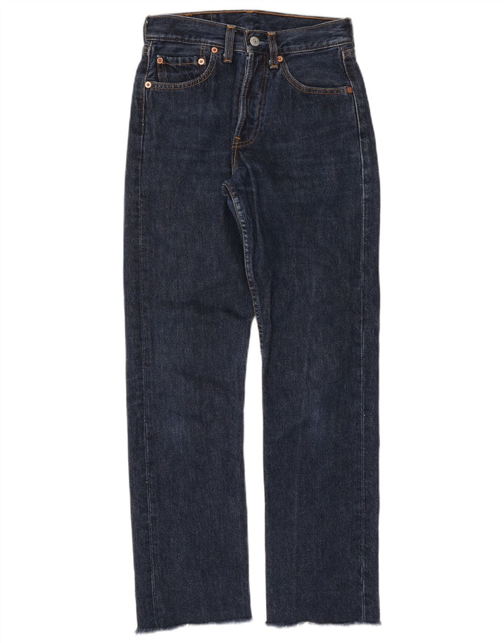 Calça jeans feminina Levi's 501 Straight W26 L30 azul marinho