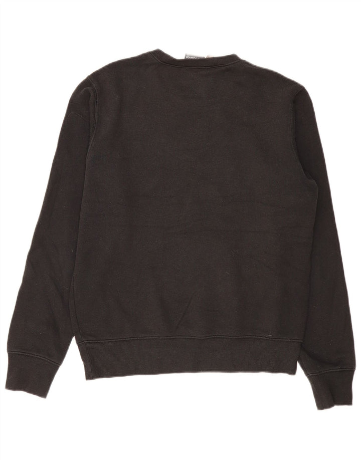 New Balance Mens Graphic Moletom Jumper Pequeno Algodão Preto