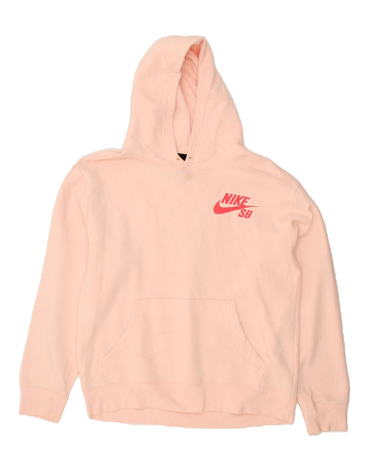 NIKE Mens Graphic Hoodie Jumper Medium Pink Cotton Vintage Nike and Second-Hand Nike from Messina Hembry 