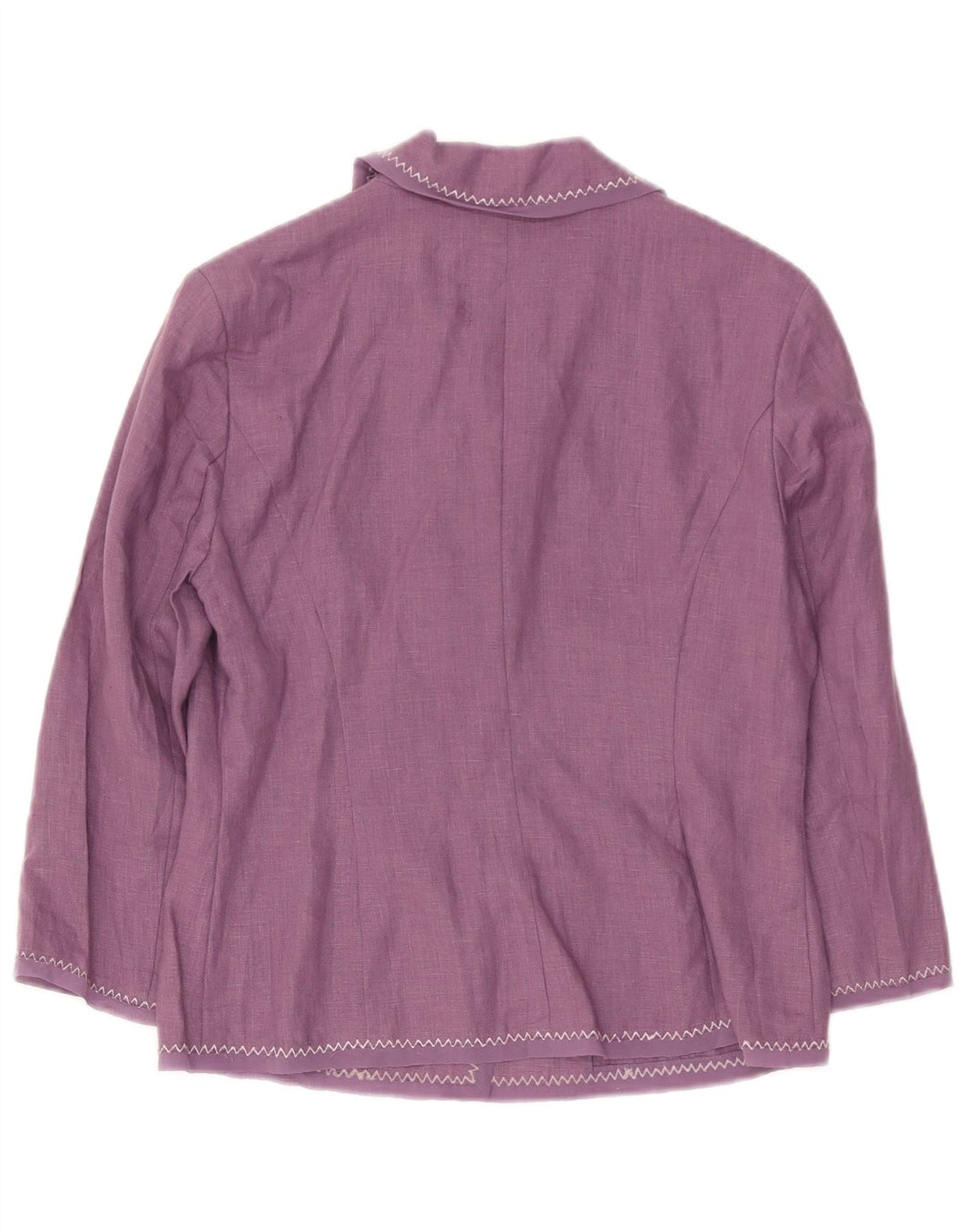 Jaqueta blazer feminina Laura Ashley com 3 botões Reino Unido 8 linho roxo pequeno