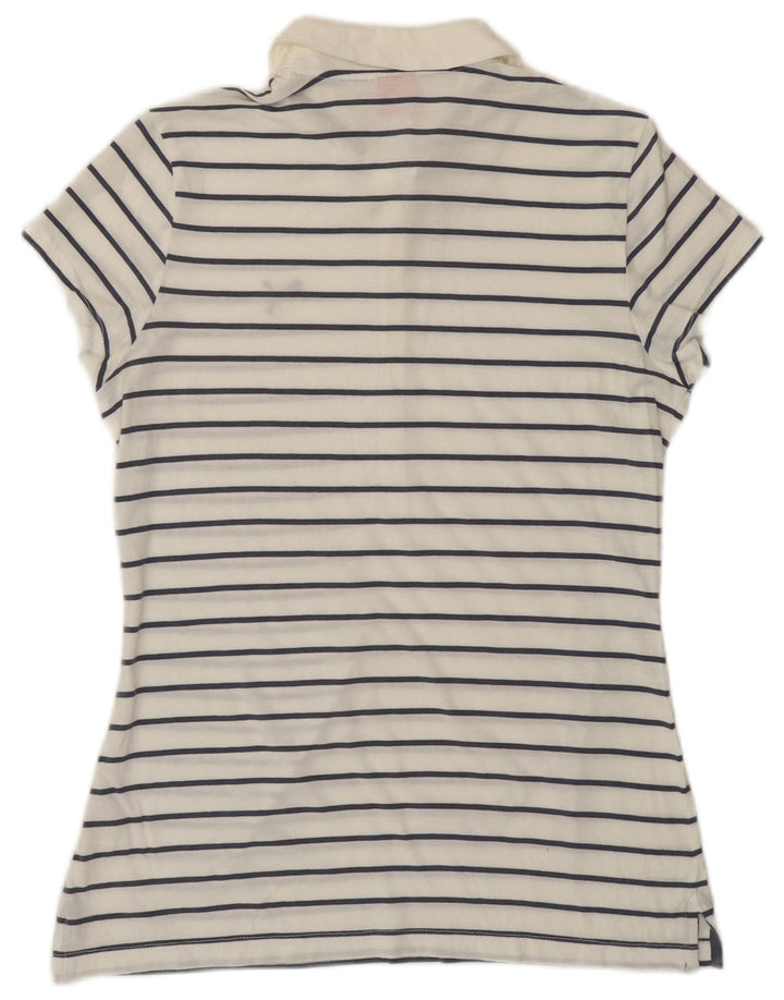 Camisa polo feminina PUMA UK 12 média listrada branca