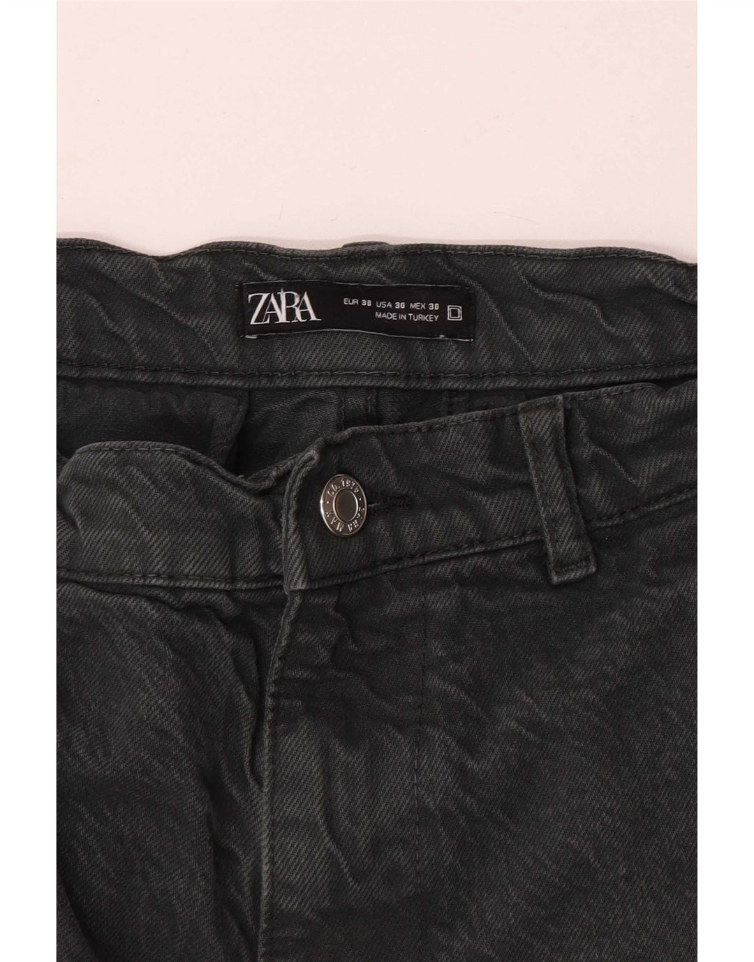 Zara Mens Cargo Loose Jeans EU 38 Pequeno W30 L29 Cinza