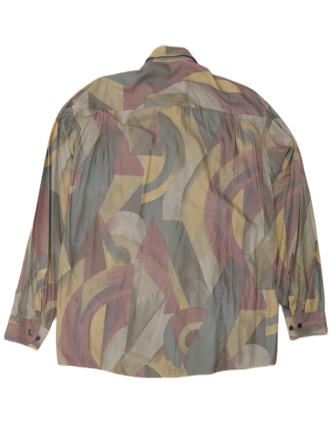 CASA MODA Camisa masculina com padrão abstrato tamanho 40 viscose multicolorida média