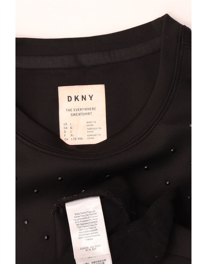 Suéter feminino Dkny UK 16 grande poliéster preto