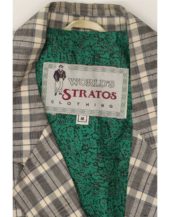 Terno masculino Stratos com 2 botões e 2 peças Reino Unido 38 cinza médio xadrez clássico