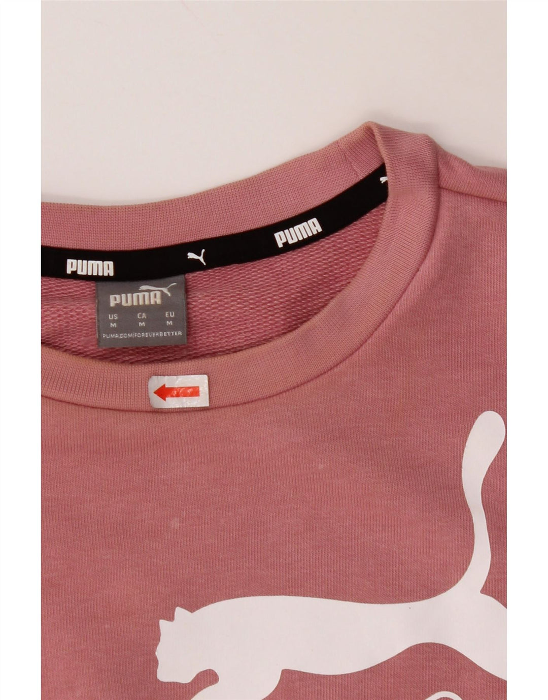 PUMA feminino gráfico moletom jumper UK 14 médio rosa algodão