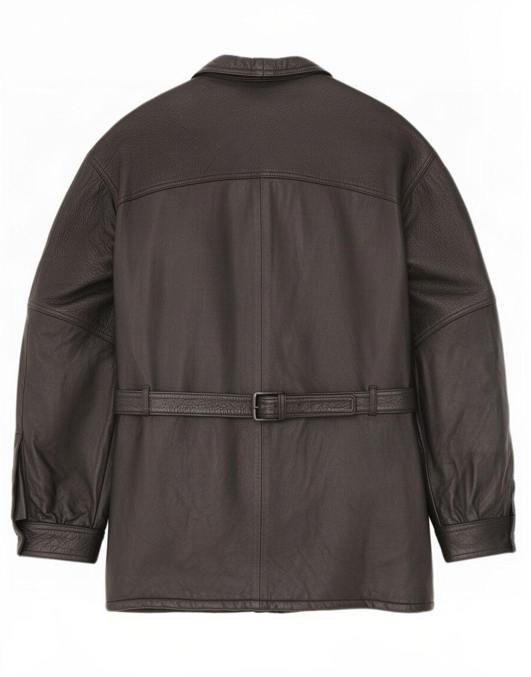 Casaco de couro masculino vintage IT 54 2XL preto