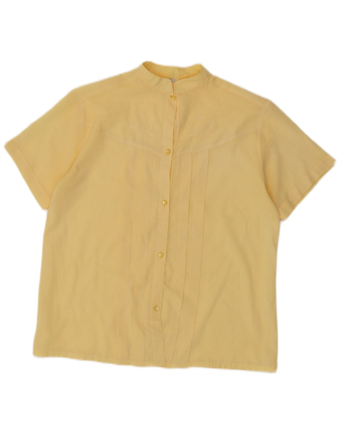 Blusa feminina de manga curta Ambra Reino Unido 14 poliéster amarelo médio