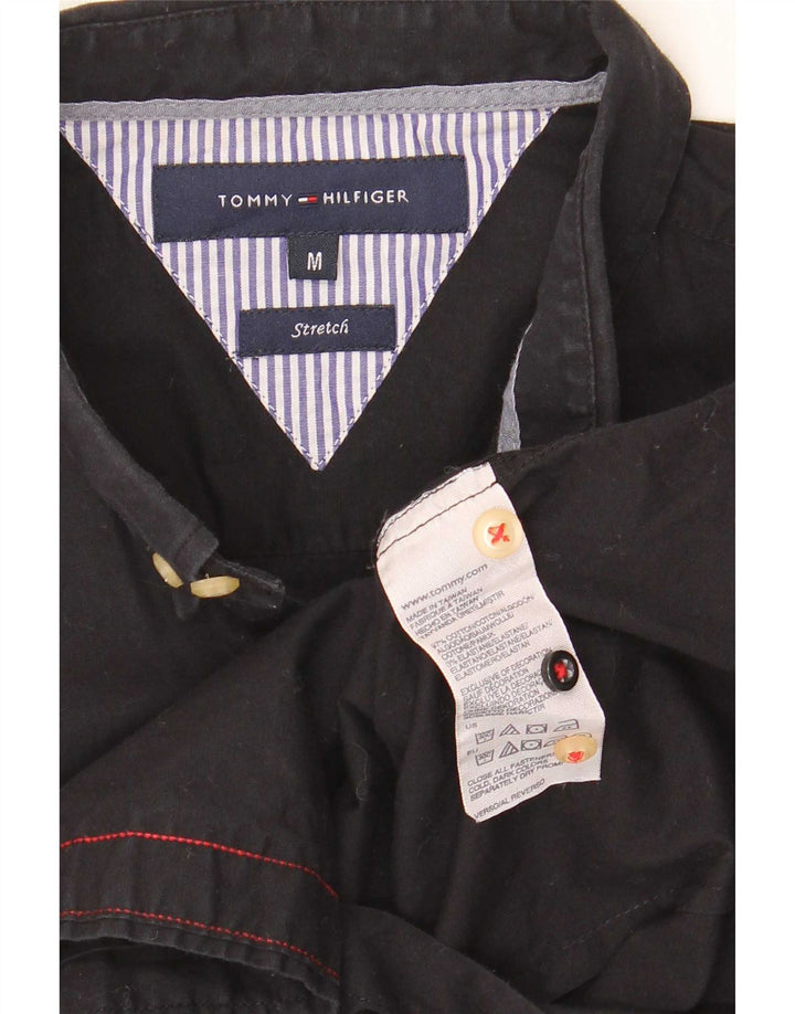 Tommy Hilfiger Camisa Stretch Masculina Médio Algodão Preto