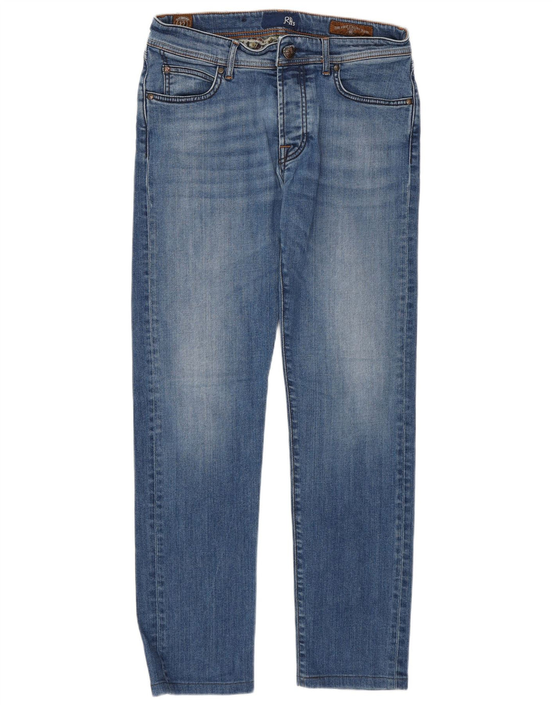 Calça jeans reta feminina Roy Rogers W32 L30 algodão azul