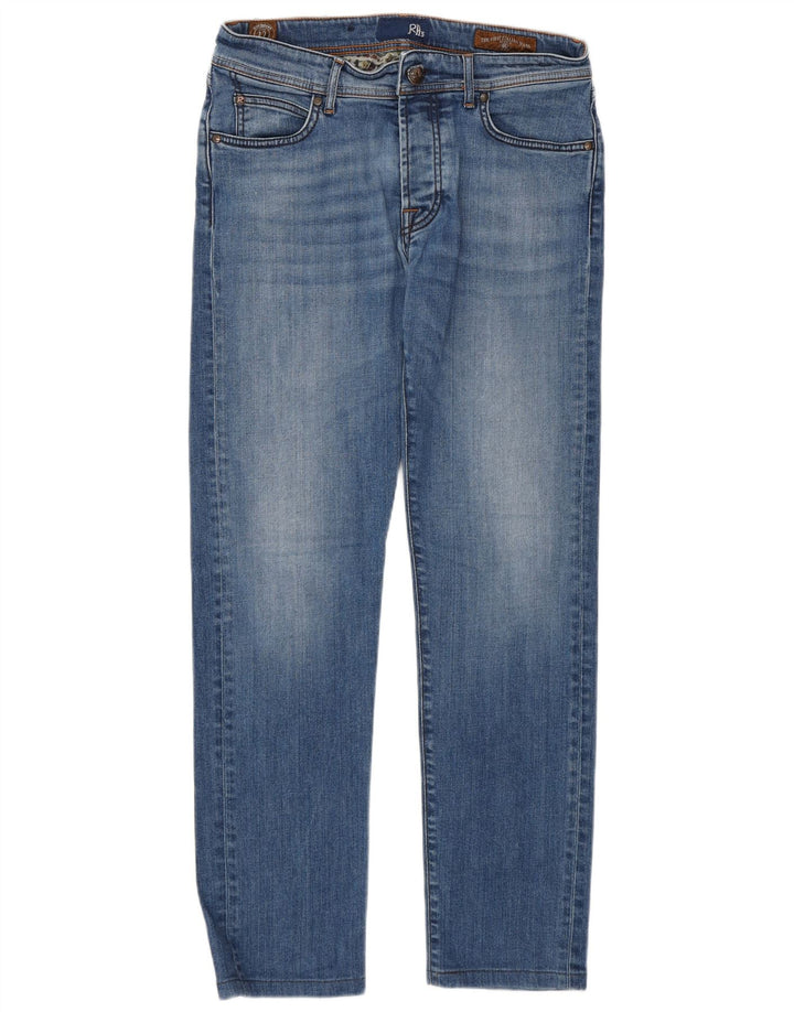 Calça jeans reta feminina Roy Rogers W32 L30 algodão azul