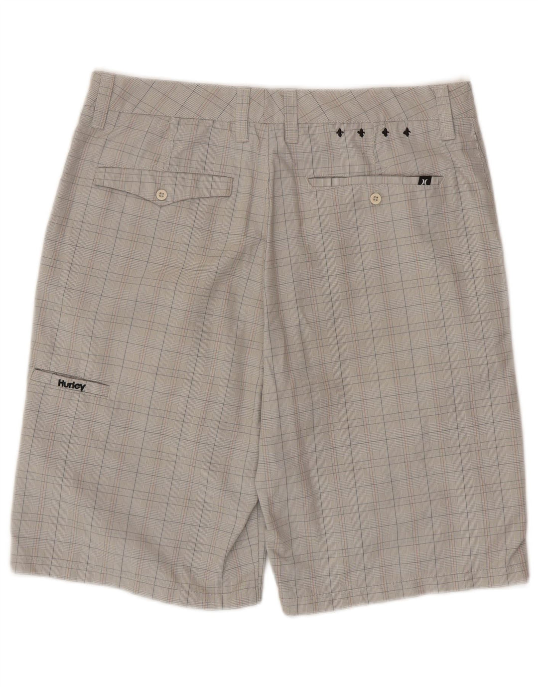 Shorts cargo masculino HURLEY W32 poliéster xadrez cinza médio