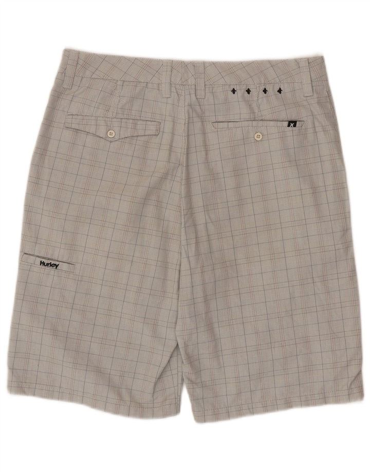 Shorts cargo masculino HURLEY W32 poliéster xadrez cinza médio